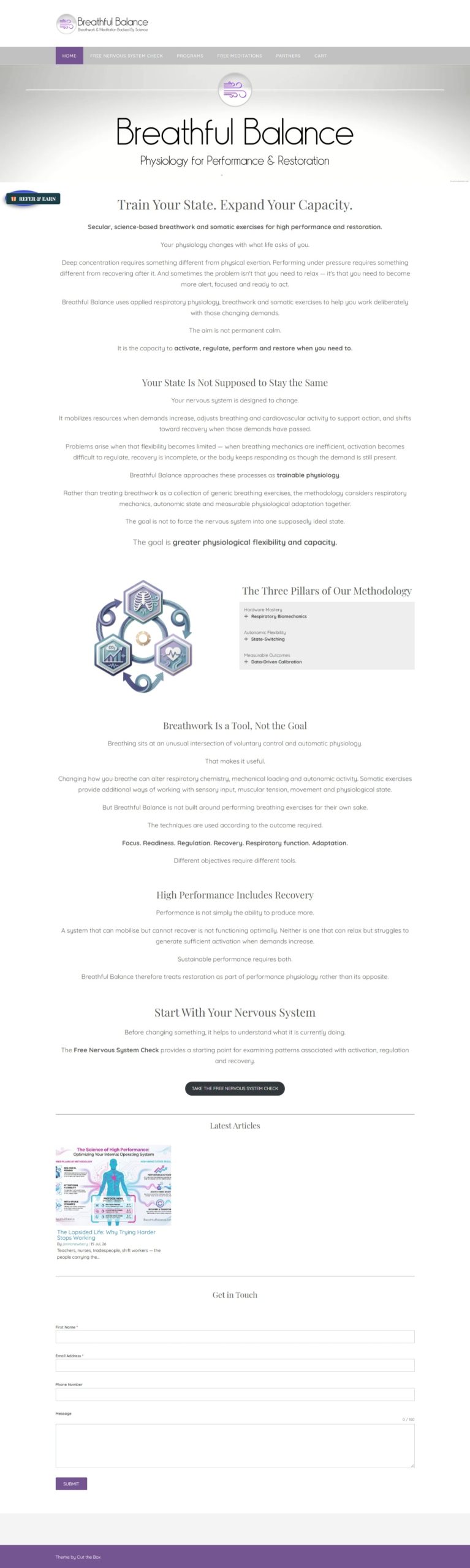Breathful Balance – A Website Promoting Breathwork for Performance & Restoration